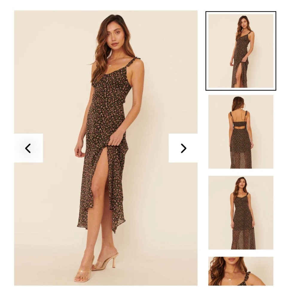 NWT Promesa Kiss From a Rose Floral Chiffon Midi Slip Dress, Size Large